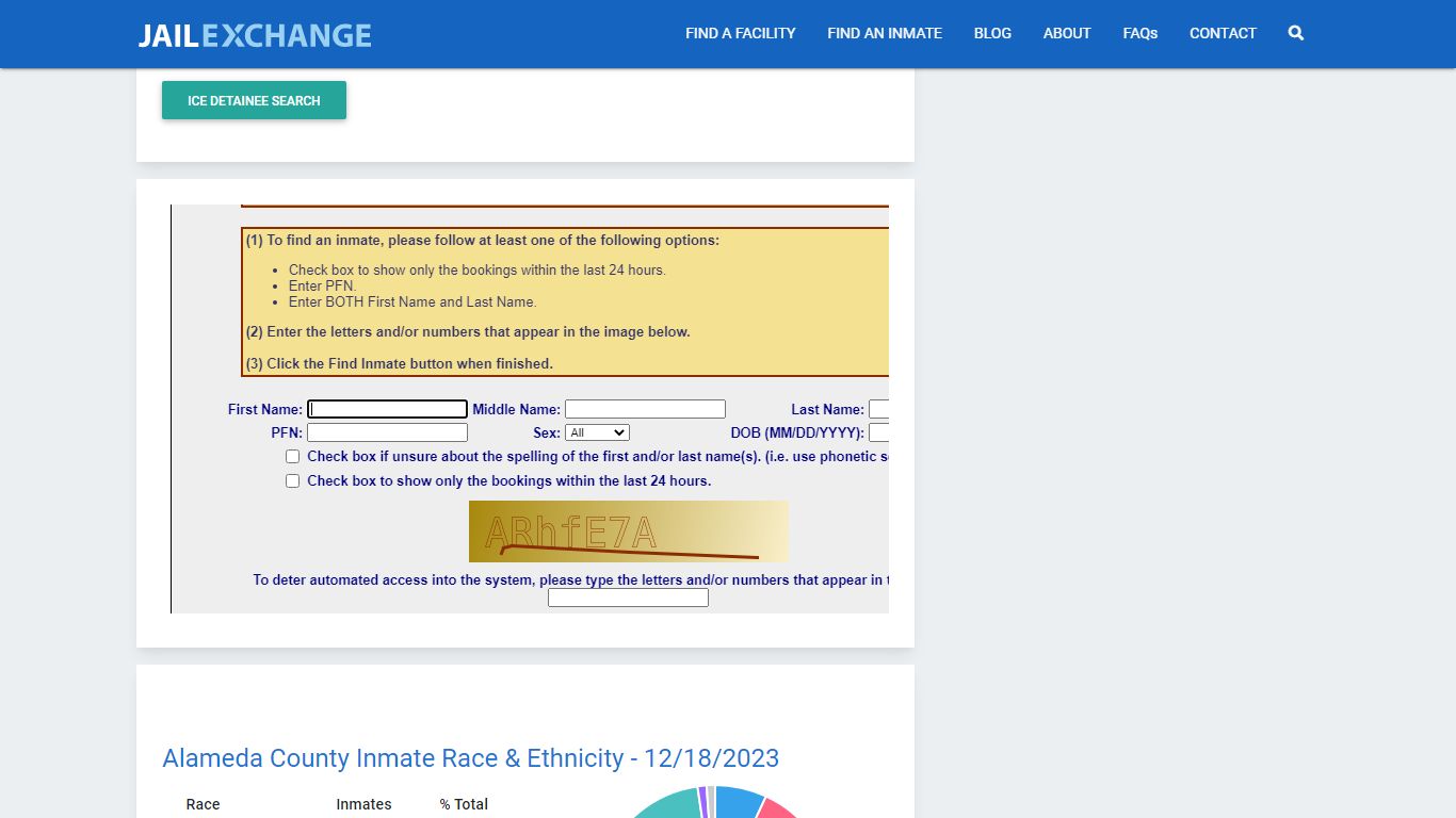 Santa Rita Jail - Alameda County Detention Inmate Search